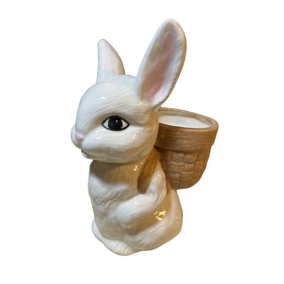 Easter Bunny Rabbit Ceramic Planter Vintage - Picture 3 of 12